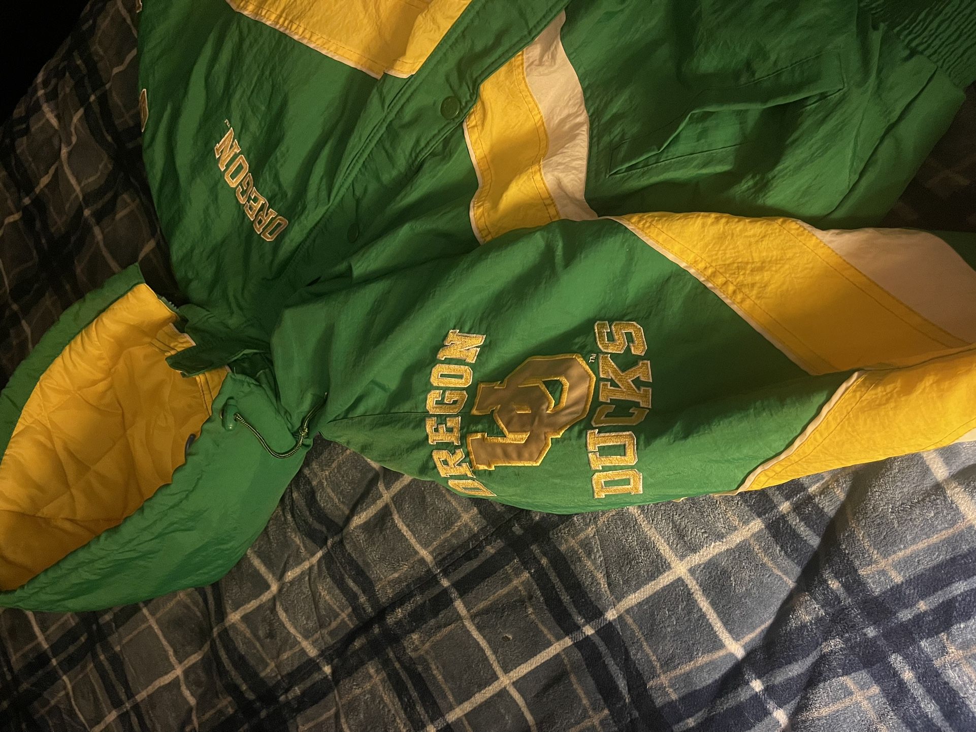 Starter University Of Oregon UO Ducks Satin Vintage Jacket Green