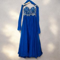 large beautiful Royal blue dress