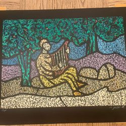 Amos Yaskil, "Lute Player”  Hand Signed