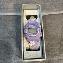 Global VibraLITE MINI Vibrating Watch with Purple Flower Band