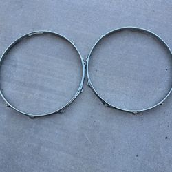 Used 14” set of Top/bottom Snare Drum Rim/hoops 10 Lug