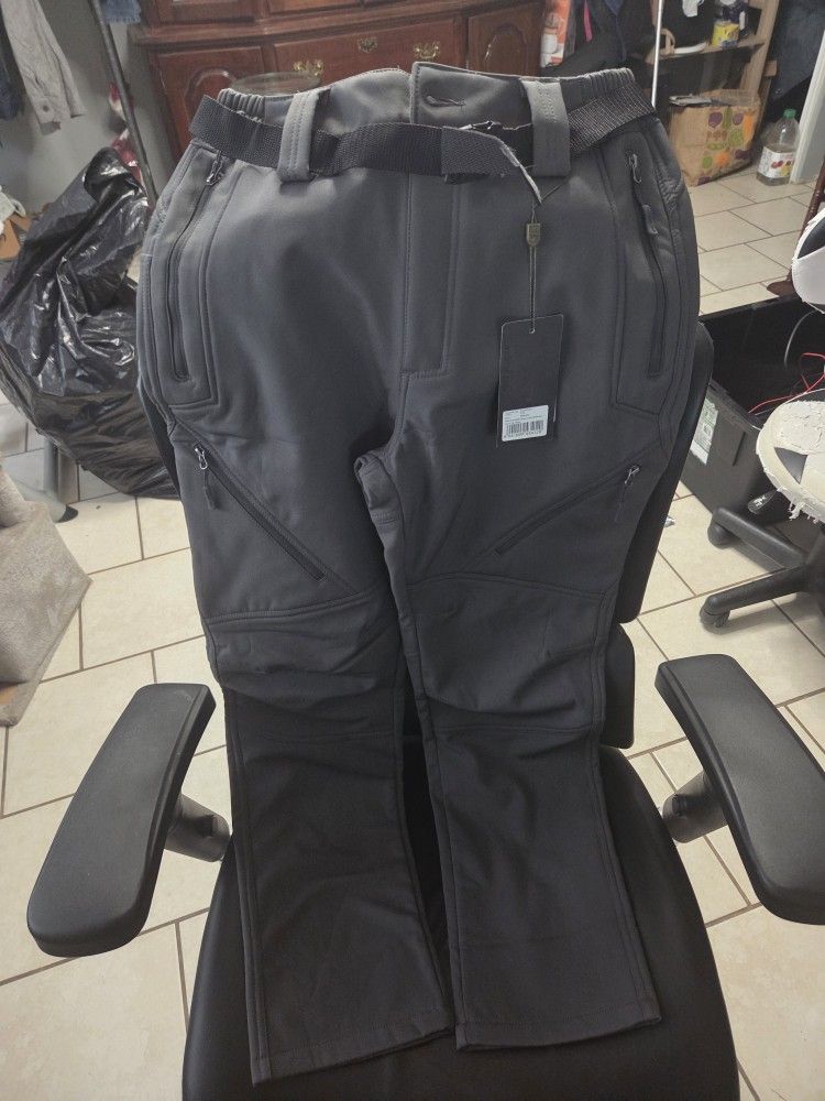 Free Soldier F.A. 952303 Grey Fleeece Lined Soft Shell Snow Ski Pants