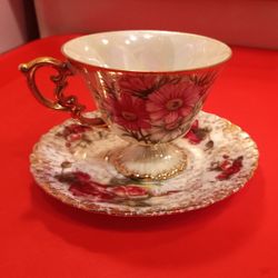 Chase Handpainted Cup and Saucer 
