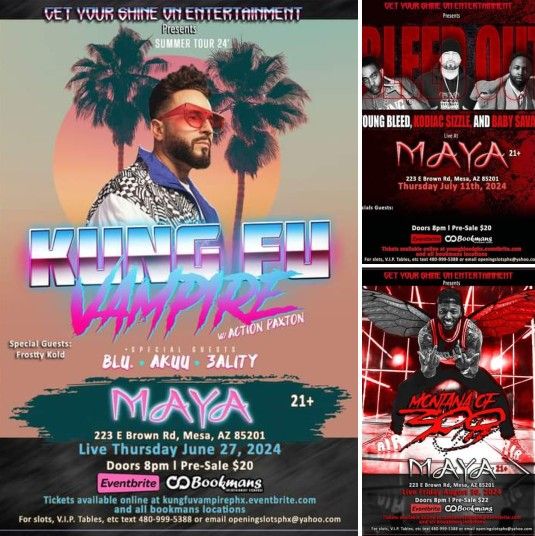 Kung Fu Vampier X Young Bleed And Montana Of 300 Tickets