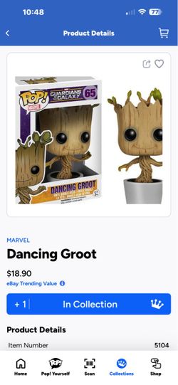Funko Pop Dancing Groot Guardians of the Galaxy #65