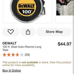 Dewalt 100’ Tape 