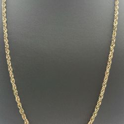 10K Yellow Gold Solid Rope Chain Approx 3.2MM/ 22 Inc. 11.4 DWTS