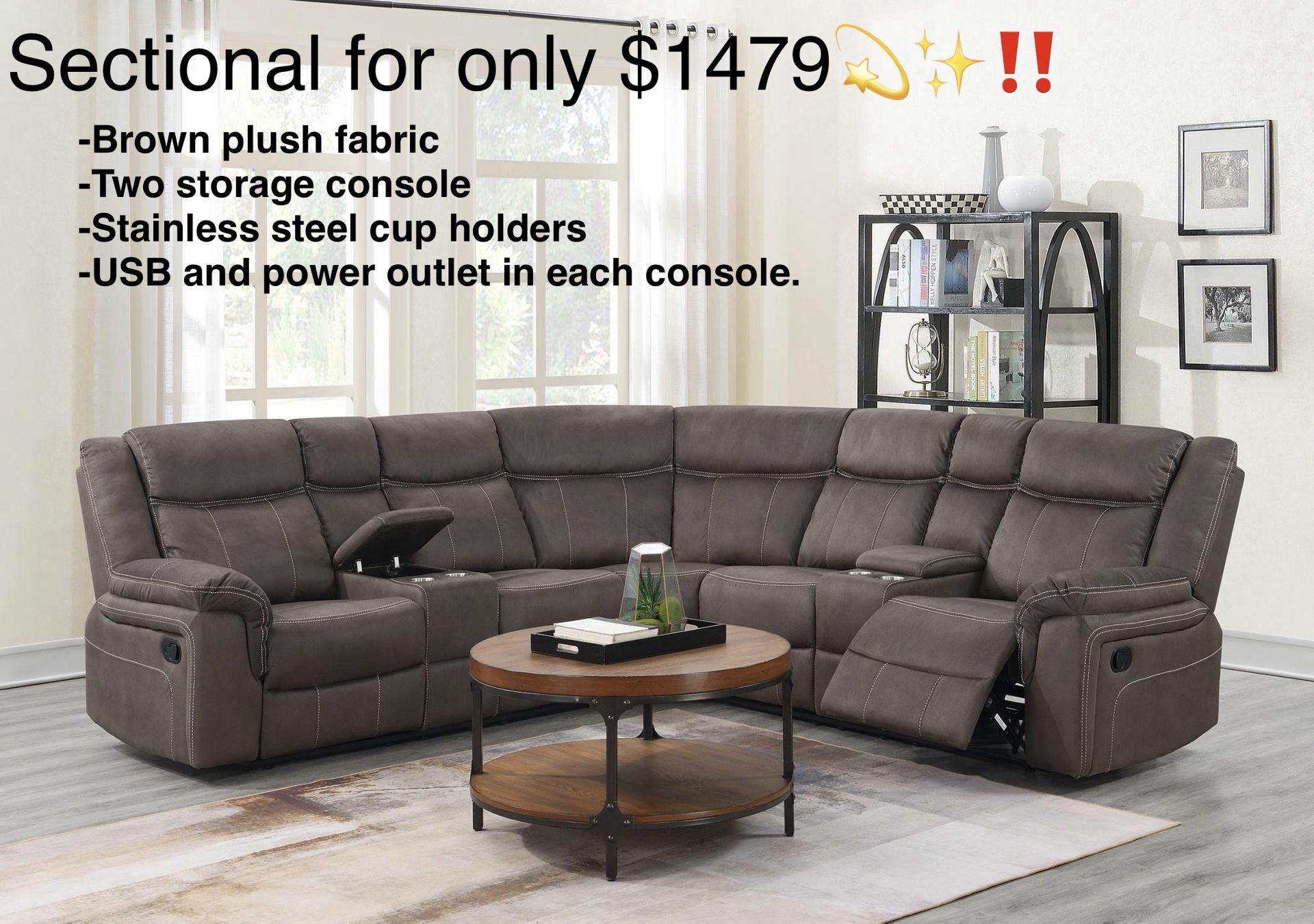 RECLINER SECTIONAL ✨💫‼️