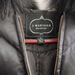 Black 1 Madison  Puffer/Parka W/ Fox Fur Hood Women's Size Small
