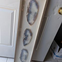 3 Sliced Geode Agate In Shadow Box Frame