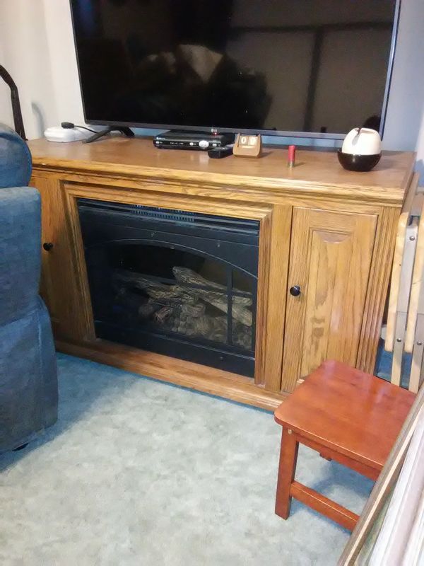 Electric Fireplace Entertainment Center with 2 matching book shelves