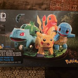 4D Build Pokemon Kanto Region Starters 3-D Puzzle Model Kit