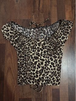Cheetah print tie back top size S