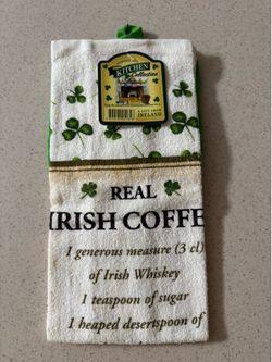 New Irish Coffee Kitchen Towel and Potholder Set From Ireland 🇮🇪