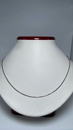 14k white gold box chain 18” necklace