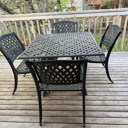 Christopher Knight Home Hallandale Cast Aluminum Outdoor Dining Set, 5-Pcs Set