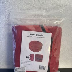 swiss brands folding holiday Wreath Storage Bag  - Red  30x14
