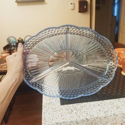 Emily's attic blue hobnail dish