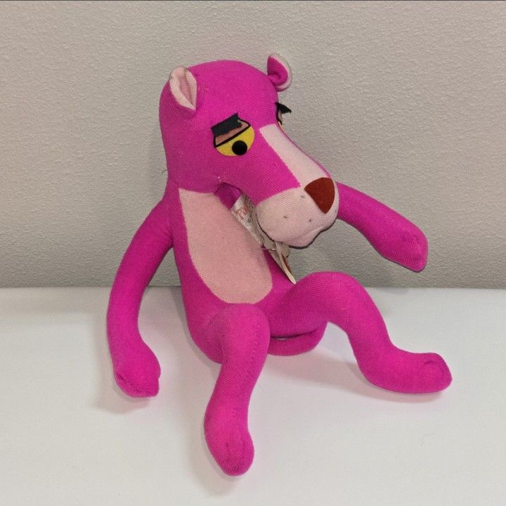 Vintage 1964 Mirisch-Geoffrey Pink Panther Plush Stuffed Animal 10” Cartoon