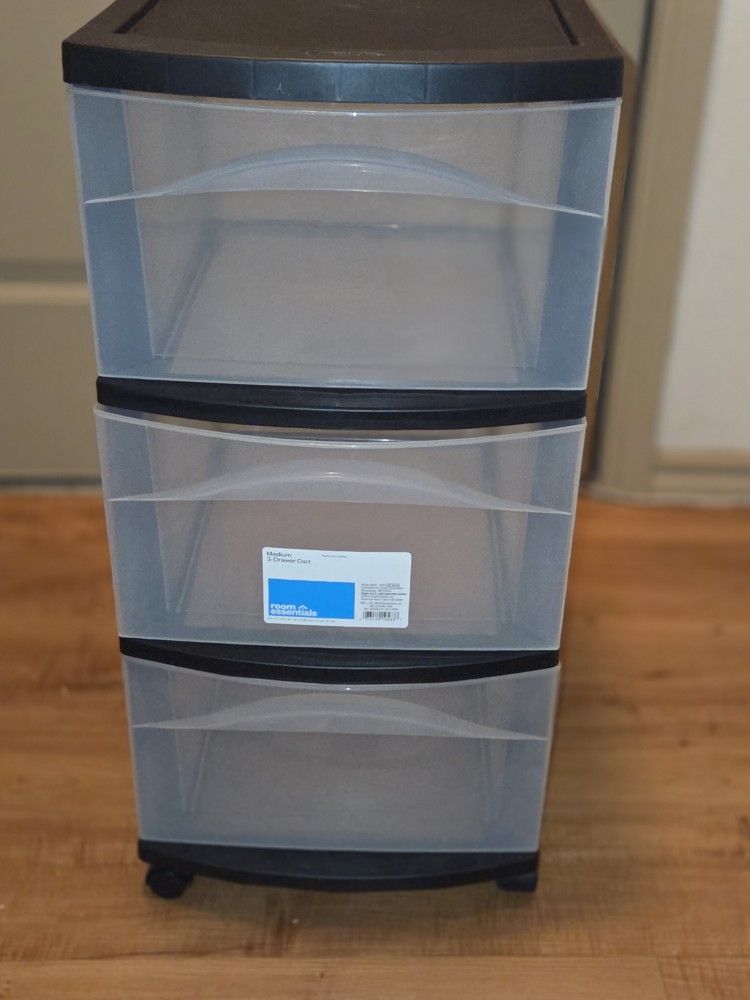 Three Drawer Plastic Cabinet With Wheels