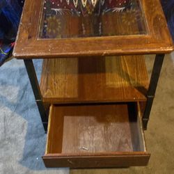Glass Top End Table 