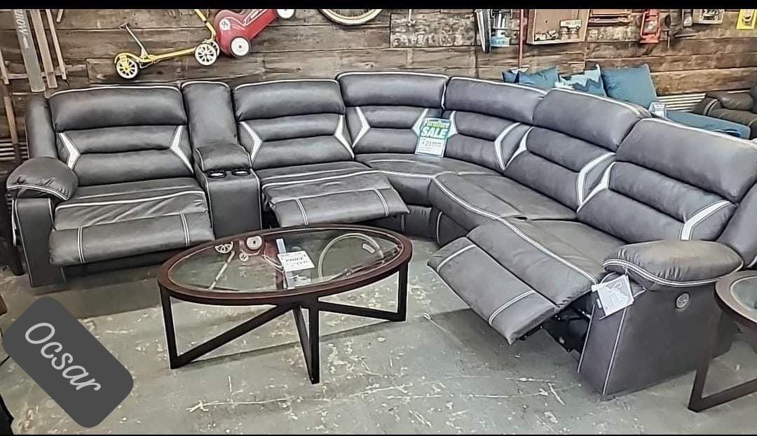 $39 Down Payment Ashley Power Reclining Sectional Sofa 