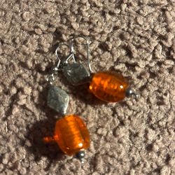 Real gold beaded earrings