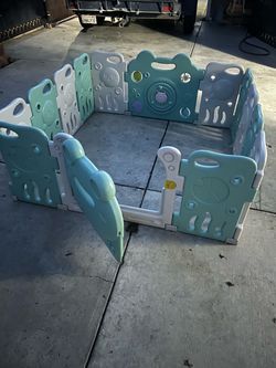 Baby Playpen with Activity Panel and Gate