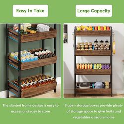 Tiibesigns Wood Fruit And Vegetables Rack 
