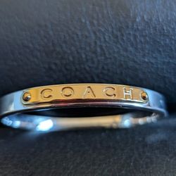 Gold And Silver Coach Bangle Bracelet