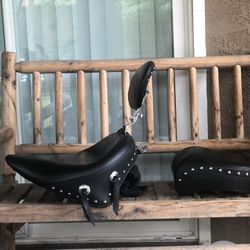 Mustang Seat With Back Rest For Softail