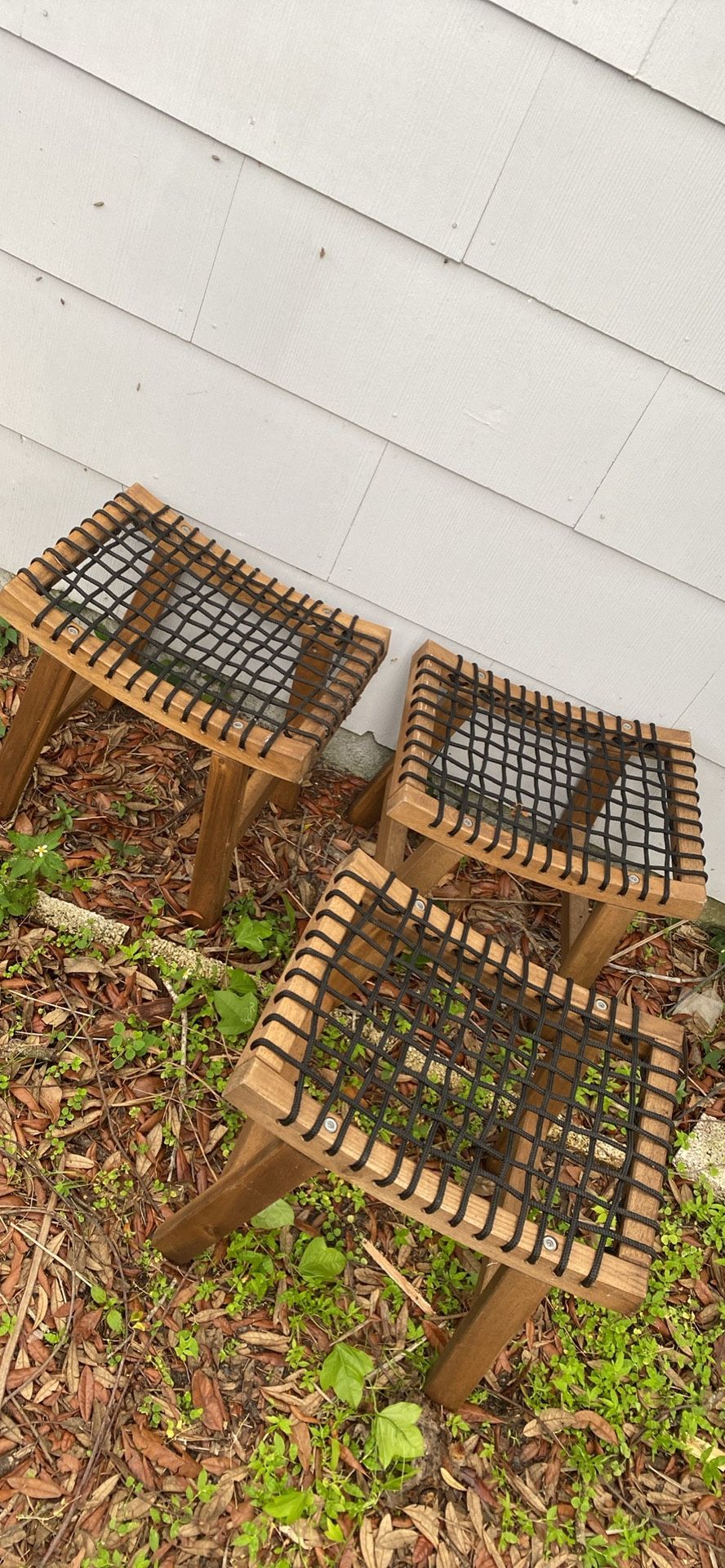 3 Wooden Gazebo Stools