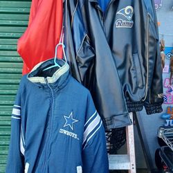 SPORTS JACKETS RAMS COWBOYS AND CLIPPERS 