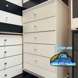 Five Drawer White Compressed Cajonera Comoda Chest Mueble Nuevo 