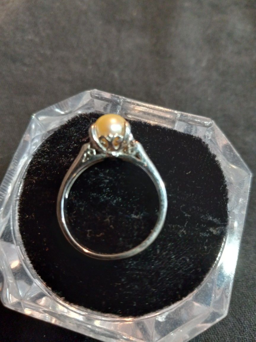 Pearl Ring Set In Silver 925