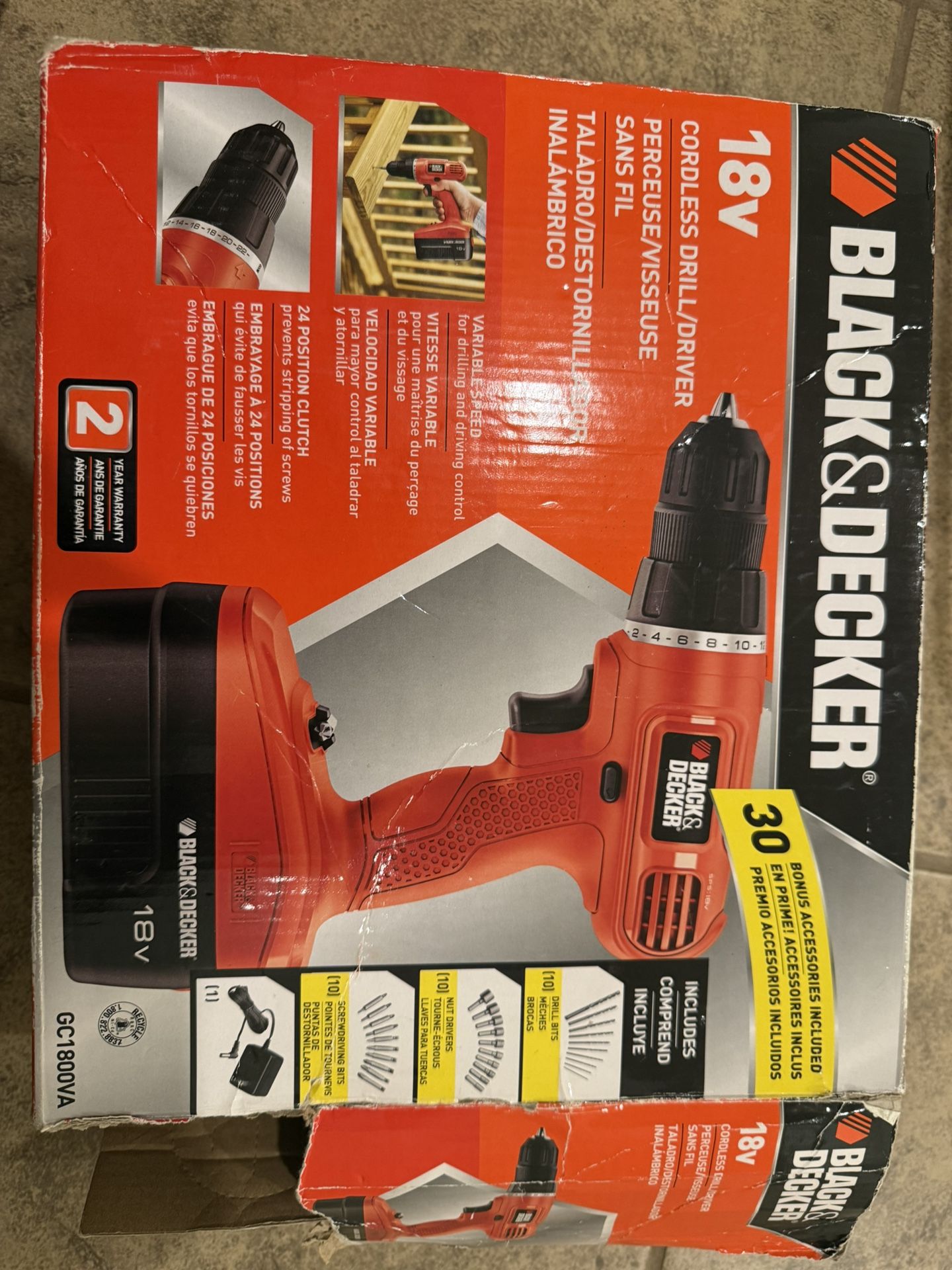 Black & Decker 18v Cordless Drill