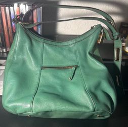 Tignanello Green Leather Shoulder Bag