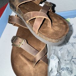 Mountain Sole Brown leather sandals 