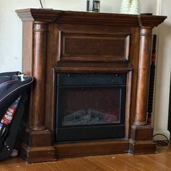 Dark Brown Electric Fireplace 