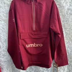 Umbro Burgundy Half-Zip Windbreaker Jacket for kids 