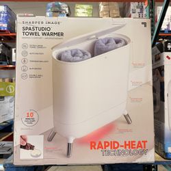 Sharper Image SPASTUDIO Towel Warmer Heated Comfort And Aromatherapy Brand New In Box 
