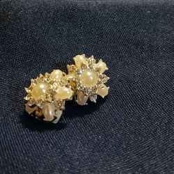 Bridal Faux Pearl/Austrian Crystal Cluster 
