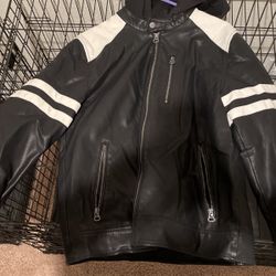 Leather Jacket With Hood