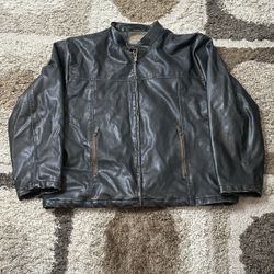 Vintage Arizona Jeans Faux Leather Jacket Black Brown Men