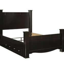 Mirlotown Black King Size Storage Poster Bed

