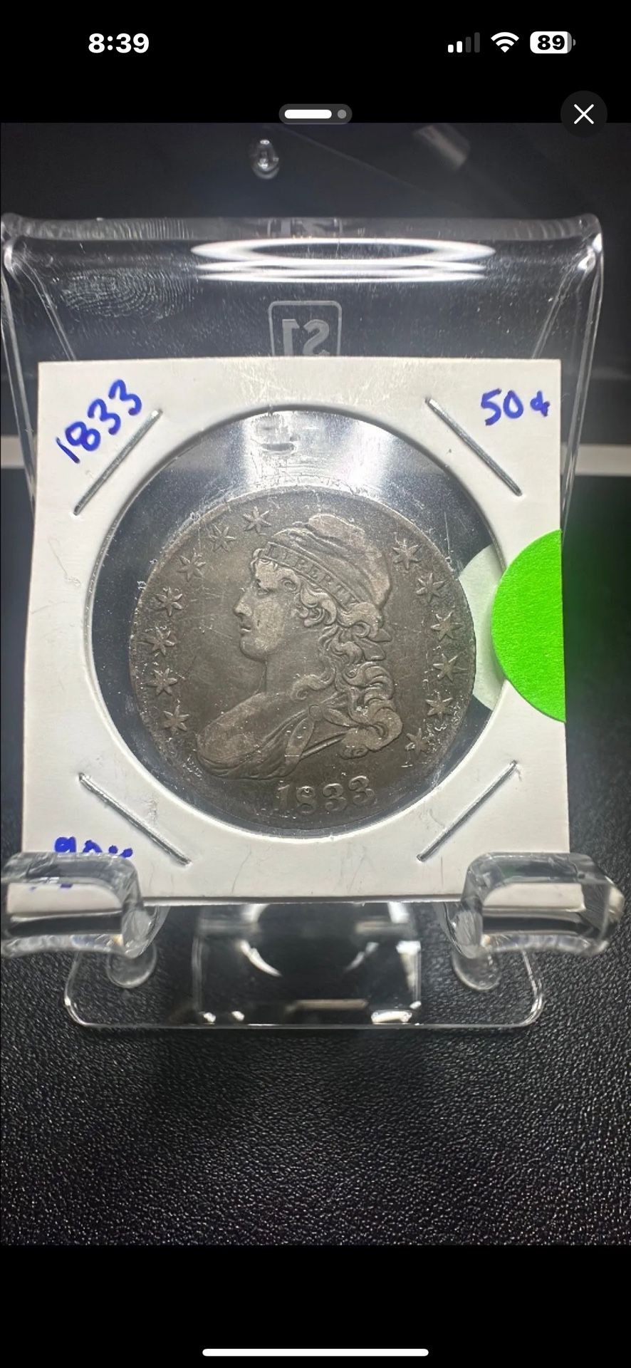1833 Bust Half Dollar (Silver)