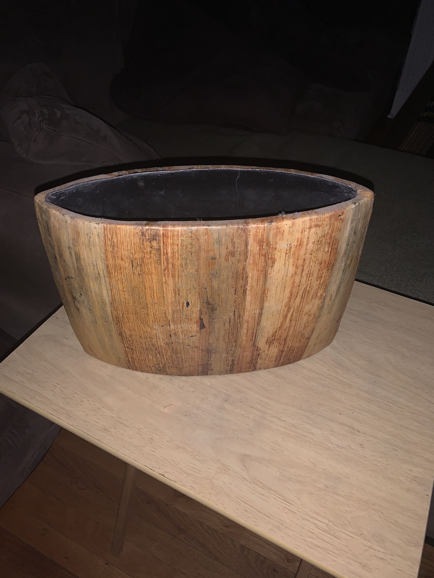 Wooden vase or item holder from Crate & Barrel