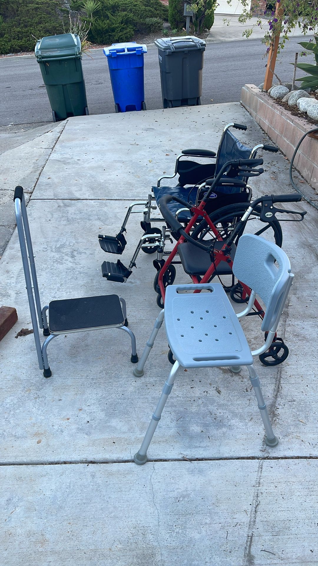 Wheelchair+ Walker+step+ Bath chair