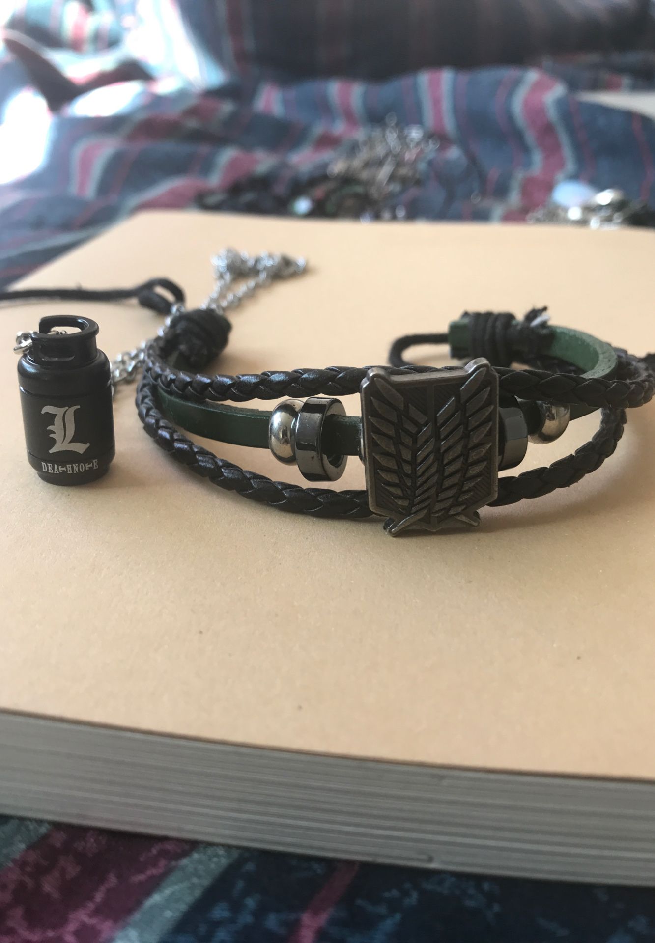 Free death note and attack on titan jewelry
