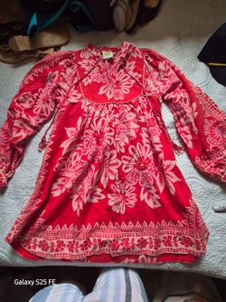 Farm Rio Red Floral Print Mini Dress